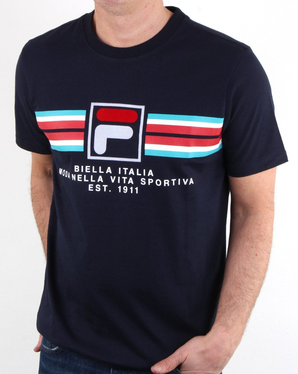 Fila Vintage Mercedes T Shirt Navy