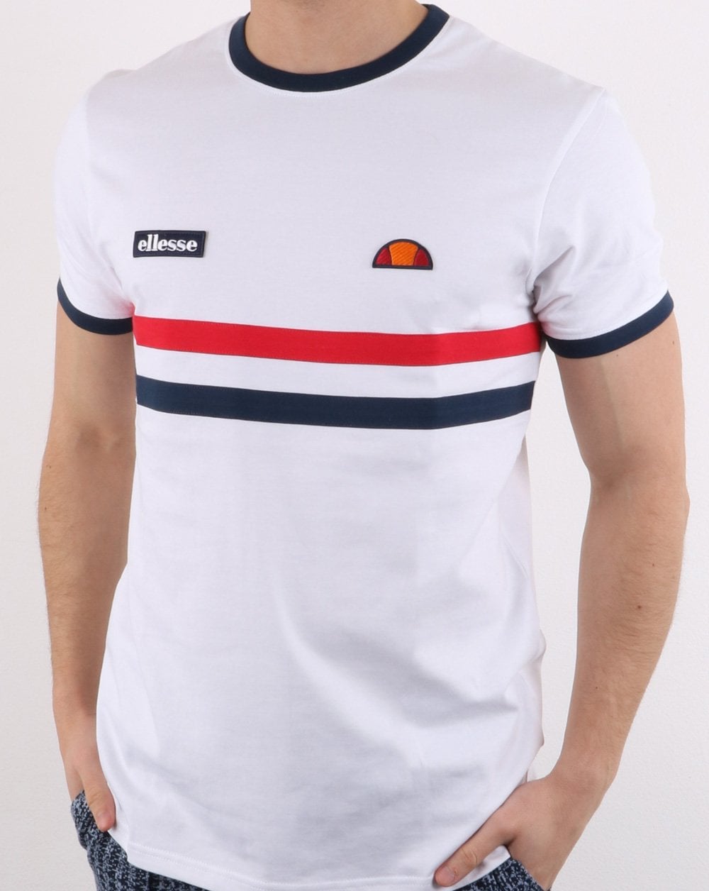 Ellesse Two Stripe T Shirt White