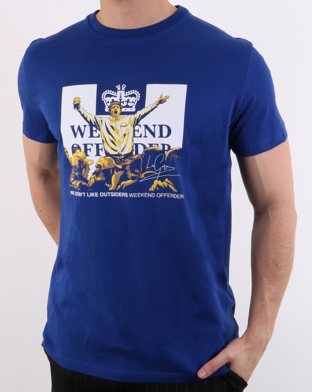 Weekend Offender Leo Gregory T Shirt Electric Blue