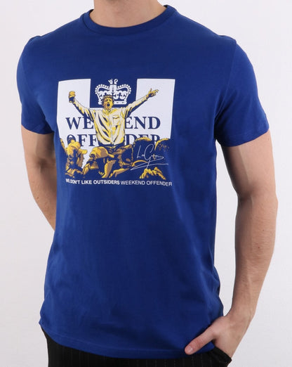 Weekend Offender Leo Gregory T Shirt Electric Blue