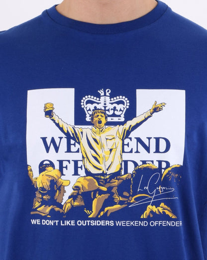 Weekend Offender Leo Gregory T Shirt Electric Blue