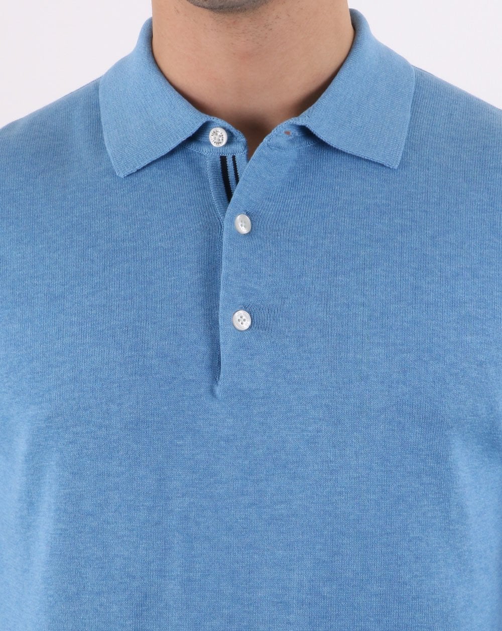 Ben Sherman LS Knitted Polo Blue