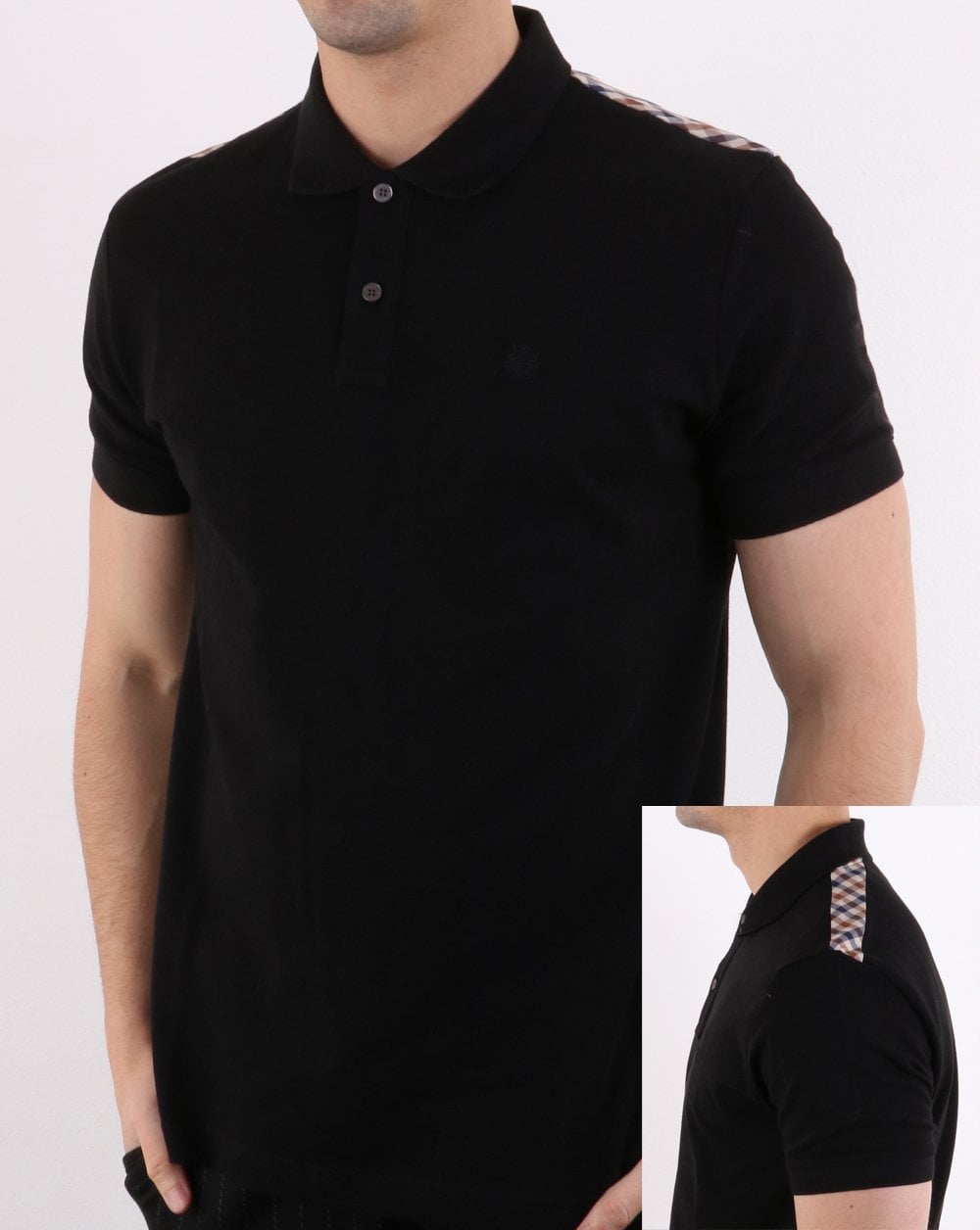 Aquascutum Hill Pique Polo Shirt Black