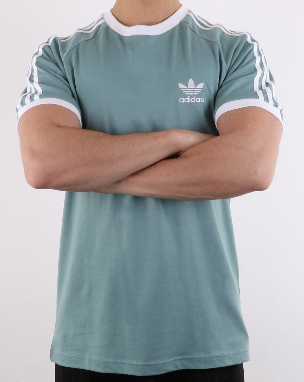 Adidas Originals 3 Stripes T Shirt Vapour Steel