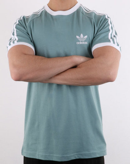 Adidas Originals 3 Stripes T Shirt Vapour Steel