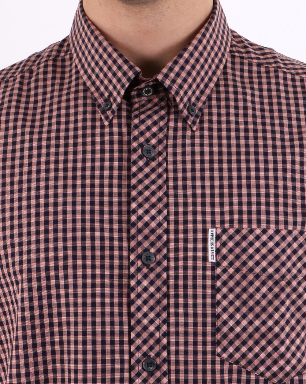 Ben Sherman Eoe Gingham S/s Shirt Orange