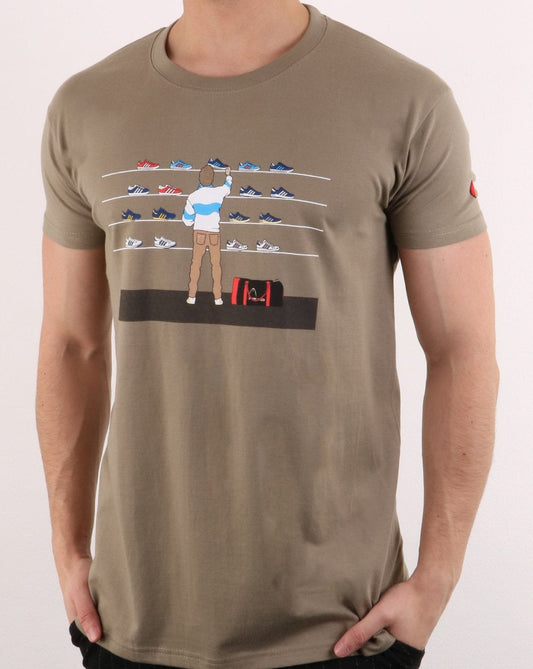 80s Casuals 80s Casuals Eighties Tales Of Train Journeys T Shirt Khaki