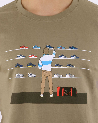 80s Casuals Eighties Tales Of Train Journeys T Shirt Khaki