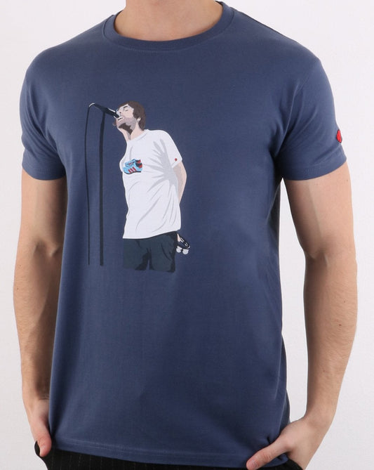 80s Casuals 80s Casuals Liam Manchester T Shirt Denim Blue