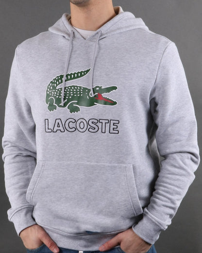 Lacoste Hooded Logo Sweatshirt Grey