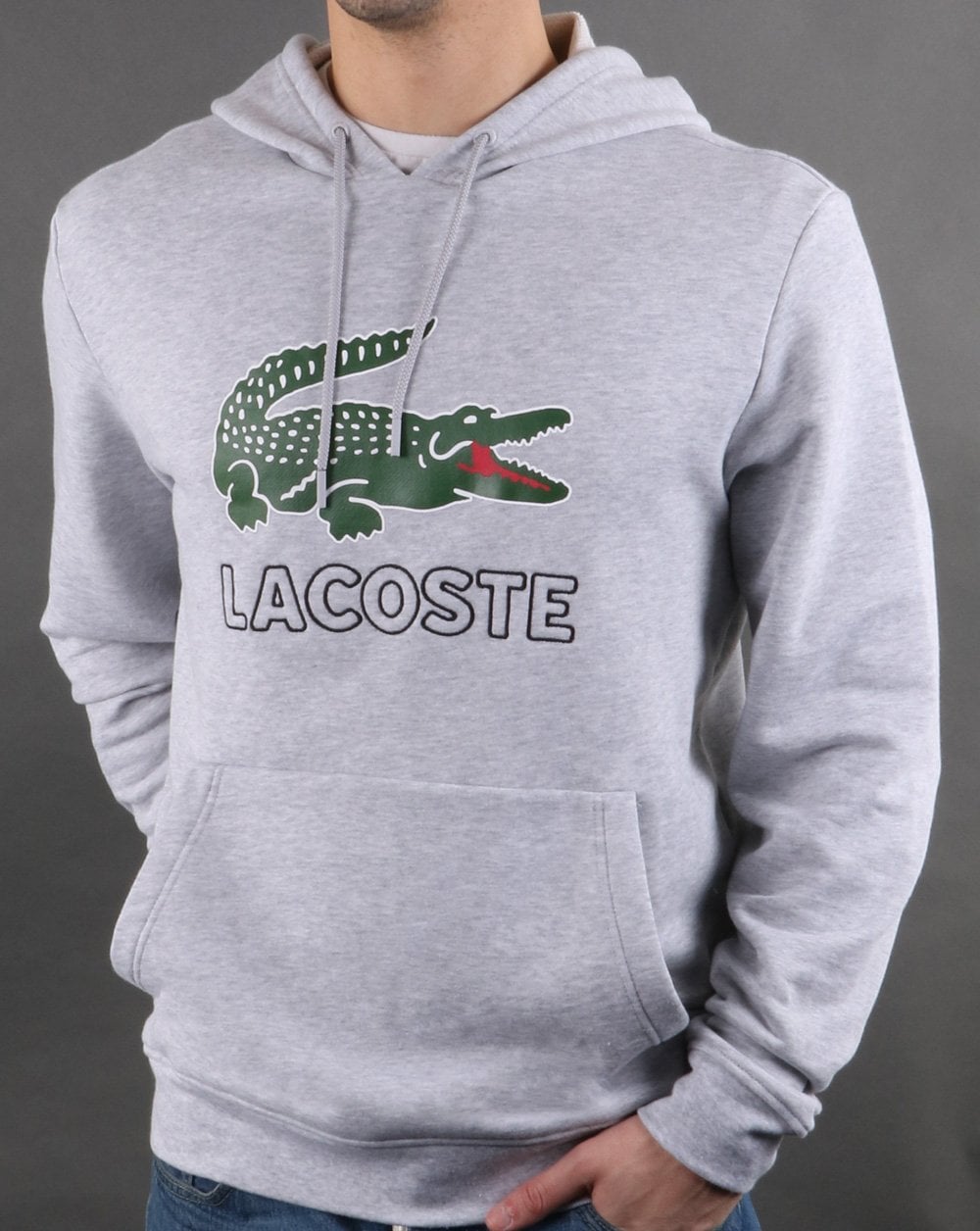 Lacoste Hooded Logo Sweatshirt Grey