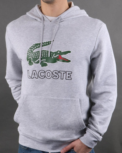Lacoste Hooded Logo Sweatshirt Grey