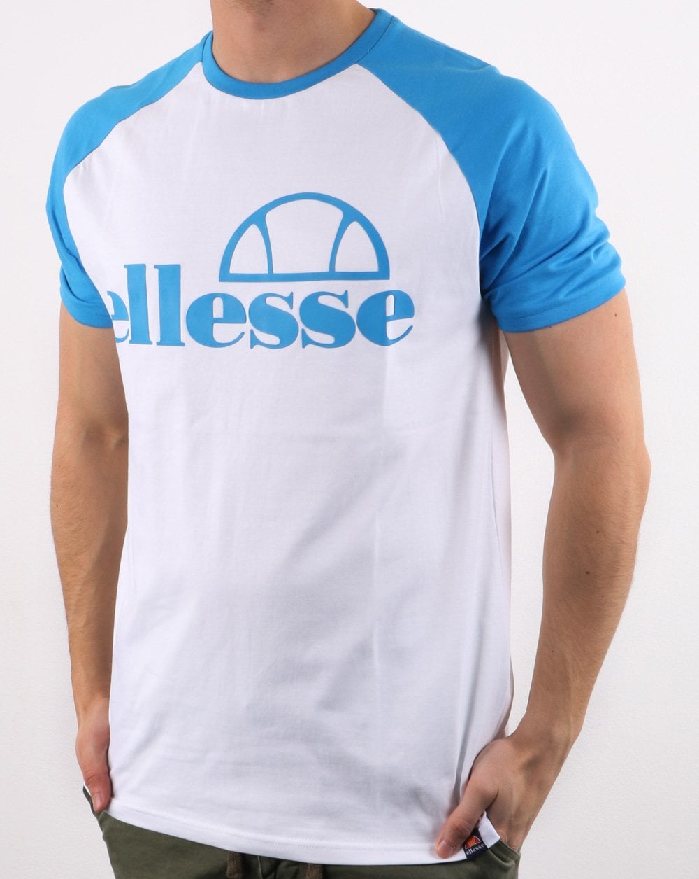 Ellesse Bold Raglan T Shirt White/blue