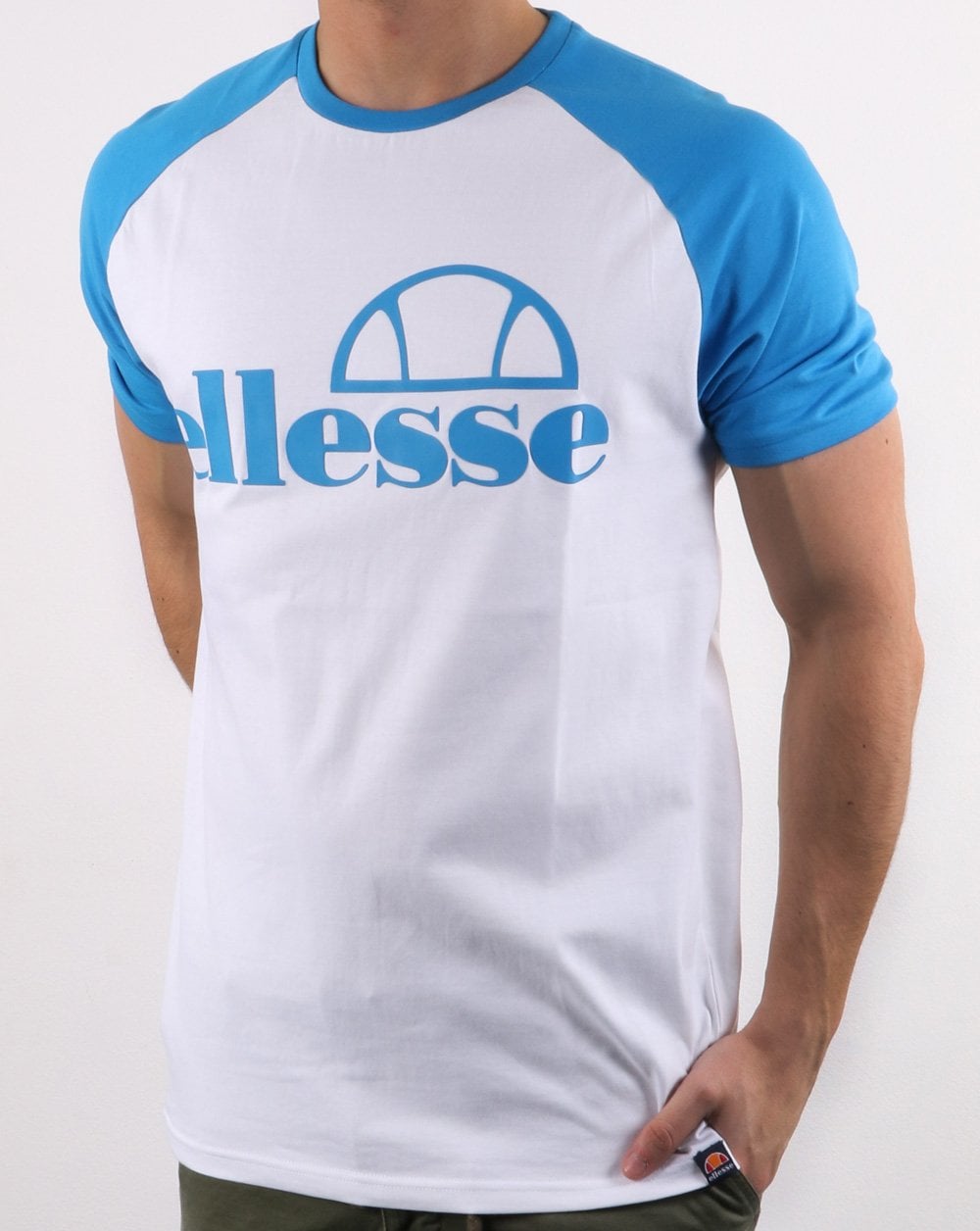 Ellesse Bold Raglan T Shirt White/blue