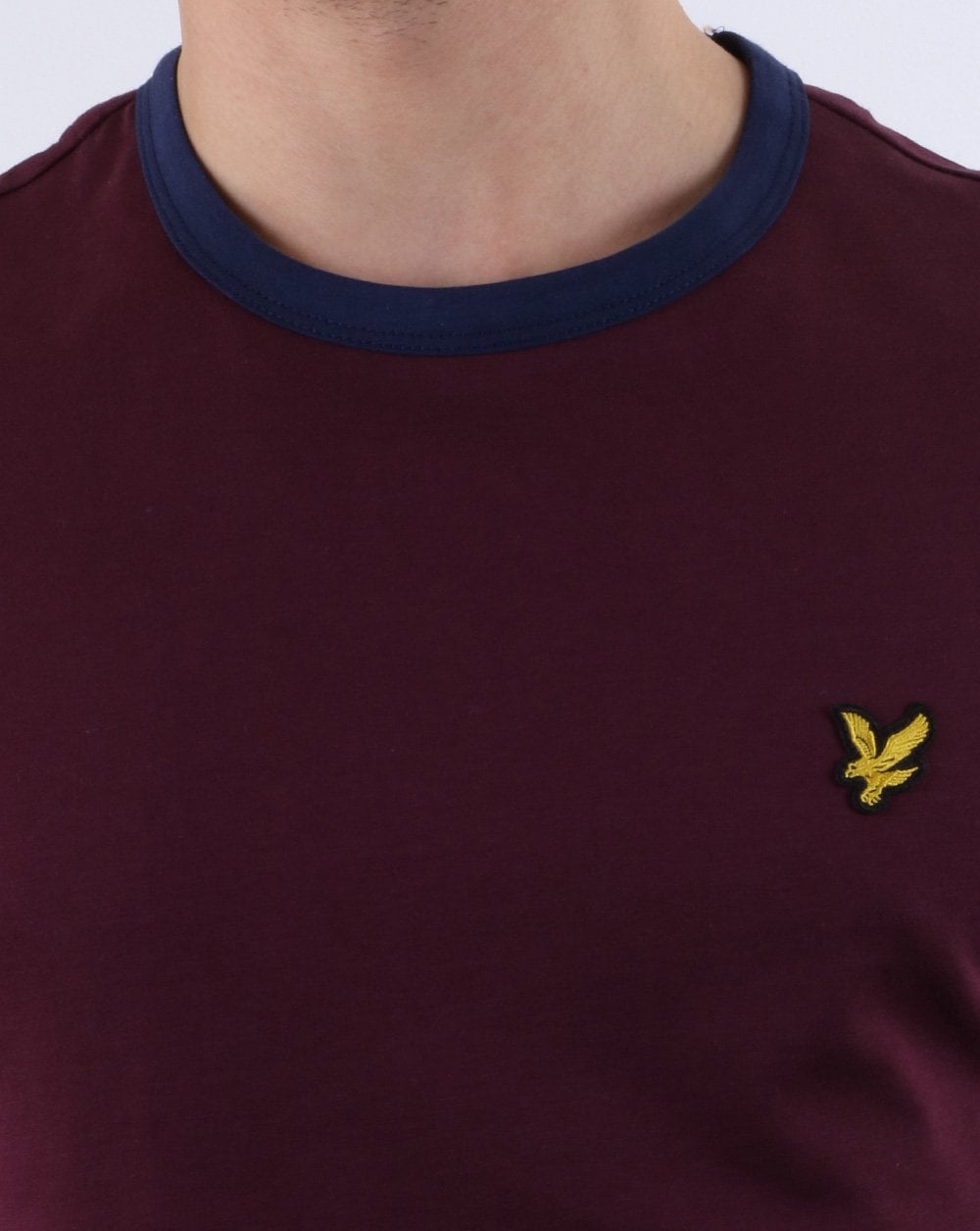 Lyle And Scott Ringer T Shirt Burgundy/navy