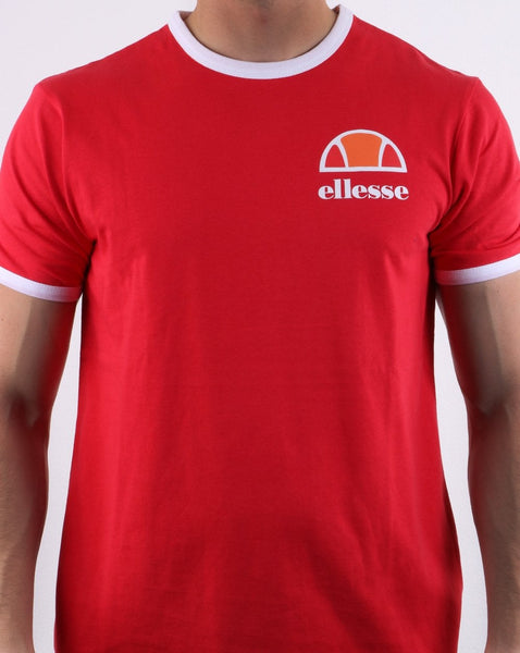 Ellesse Ringer T Shirt Red