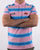 Ellesse Block Stripe Polo Shirt Pink / Blue
