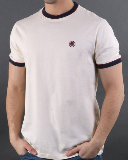 Pretty Green Piping Tipped T-shirt Off White