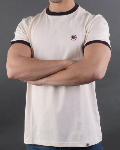 Pretty Green Piping Tipped T-shirt Off White