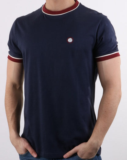 Pretty Green Mens Piping Tipped T-shirt Navy