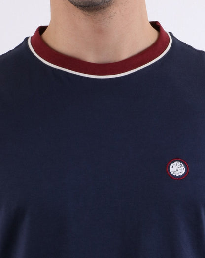 Pretty Green Mens Piping Tipped T-shirt Navy