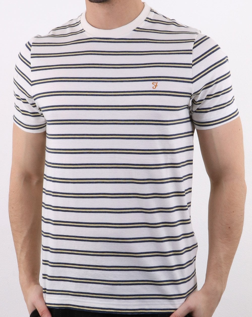 Farah House Stripe T-shirt White
