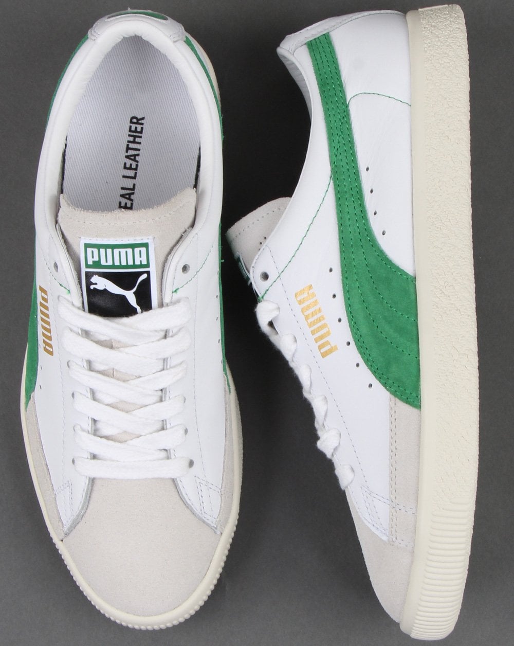 Puma Basket Trainer White/amazon Green