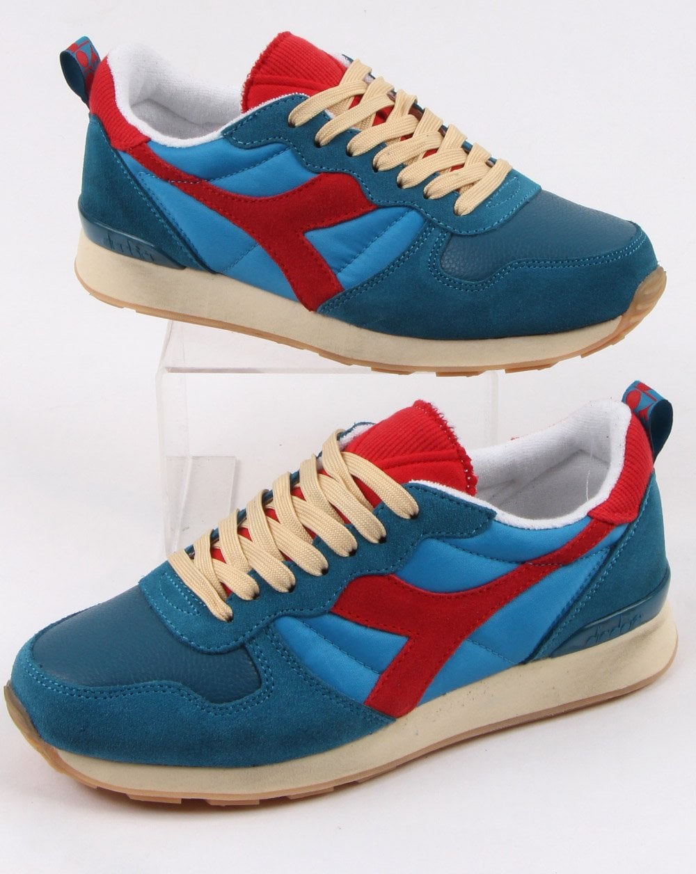 Diadora Camaro Vintage Trainers Blue Pearl- Red