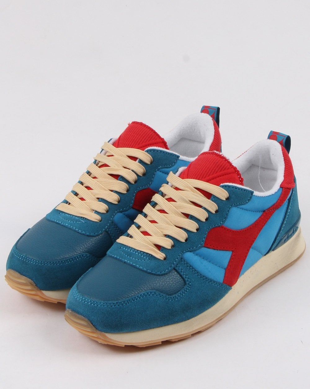 Diadora Camaro Vintage Trainers Blue Pearl- Red