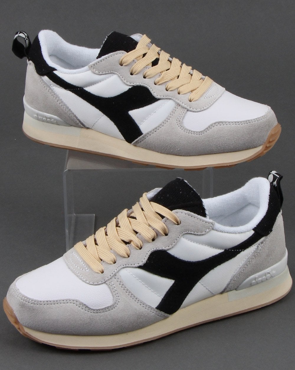 Diadora Camaro Used Look Vintage Trainers White/black