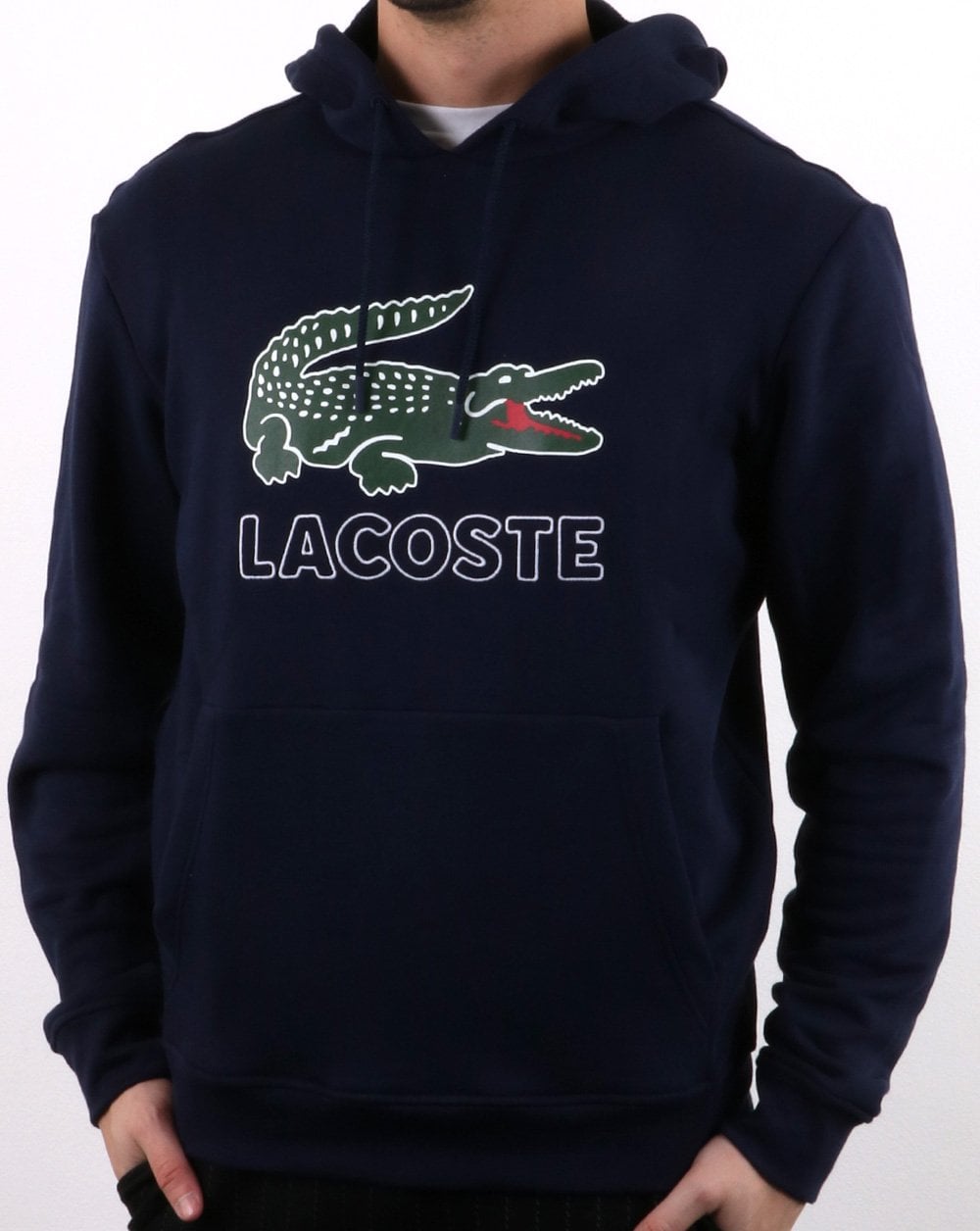 Lacoste Hooded Logo Sweatshirt Navy