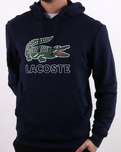 Lacoste Hooded Logo Sweatshirt Navy