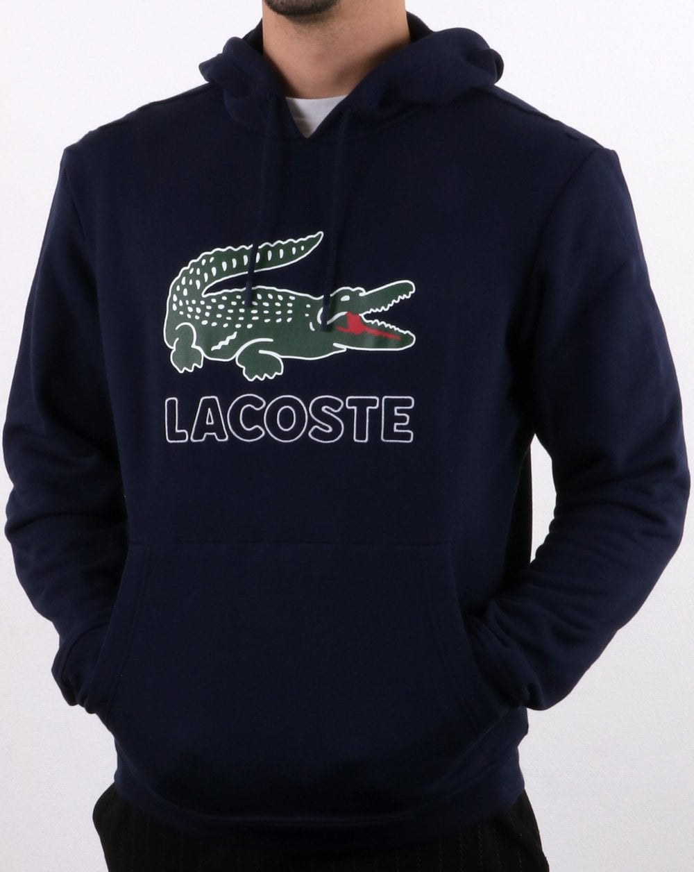 Lacoste Hooded Logo Sweatshirt Navy