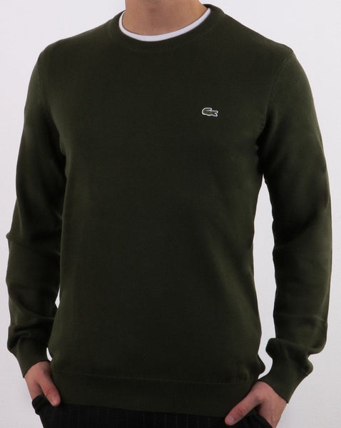 Lacoste Crew Neck Jumper Olive Green