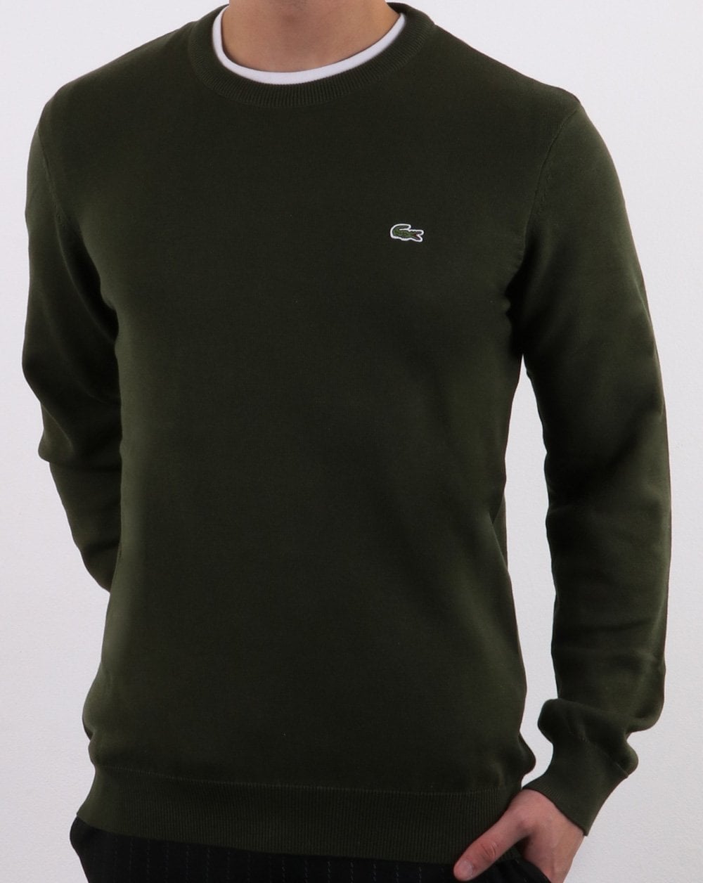 Lacoste Crew Neck Jumper Olive Green