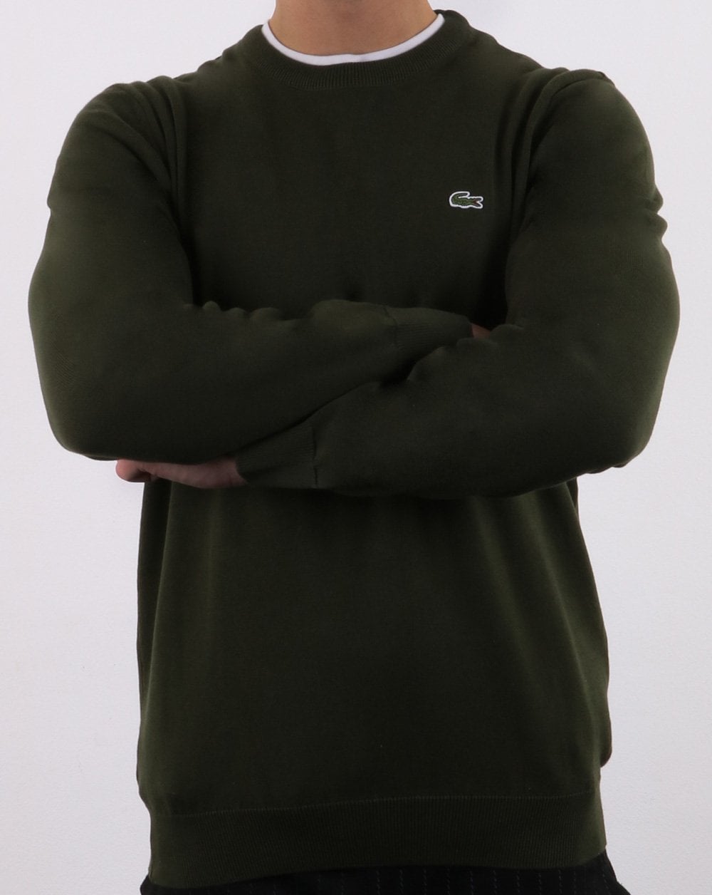 Lacoste Crew Neck Jumper Olive Green