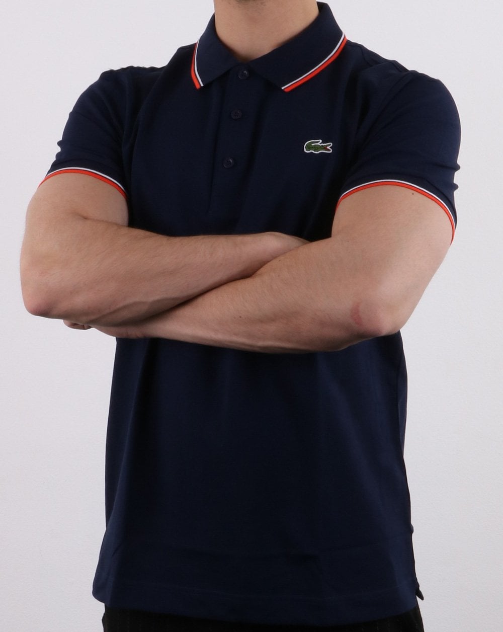Lacoste Tipped Polo Shirt Navy/Red