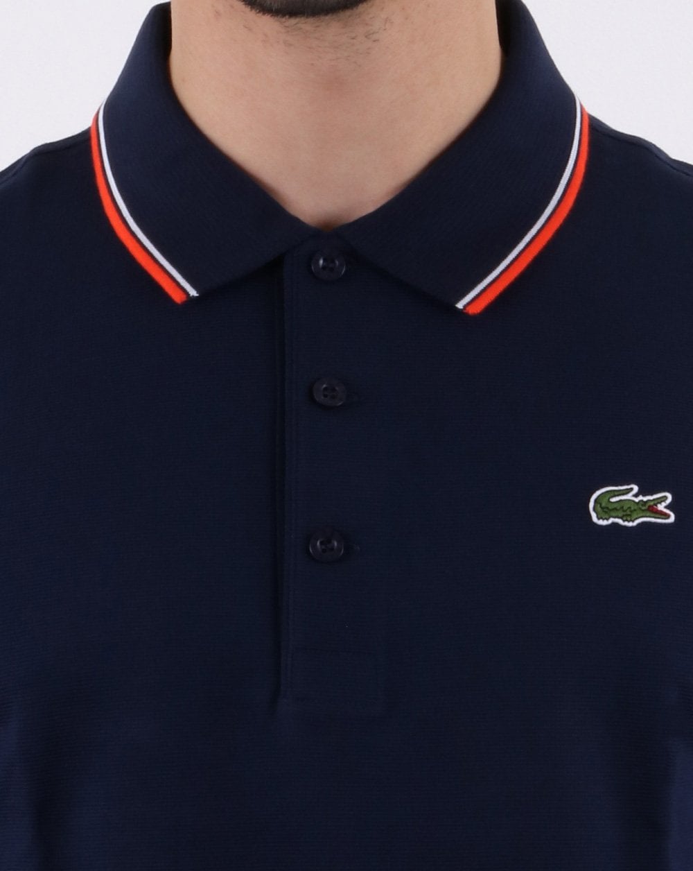 Lacoste Tipped Polo Shirt Navy/Red