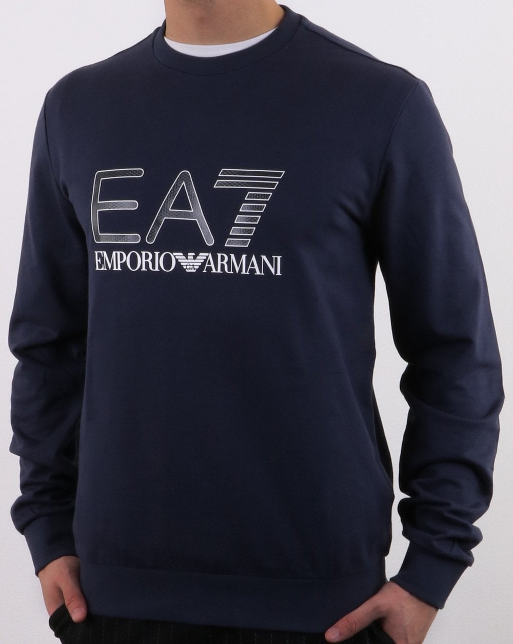 Emporio Armani EA7 Large Logo Sweatshirt Navy