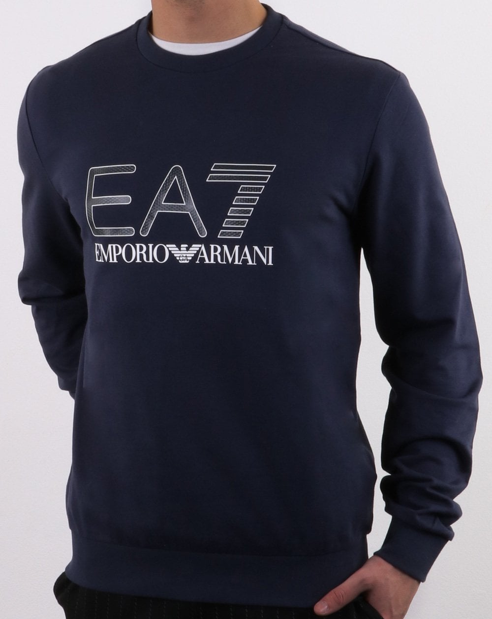 Emporio Armani EA7 Large Logo Sweatshirt Navy