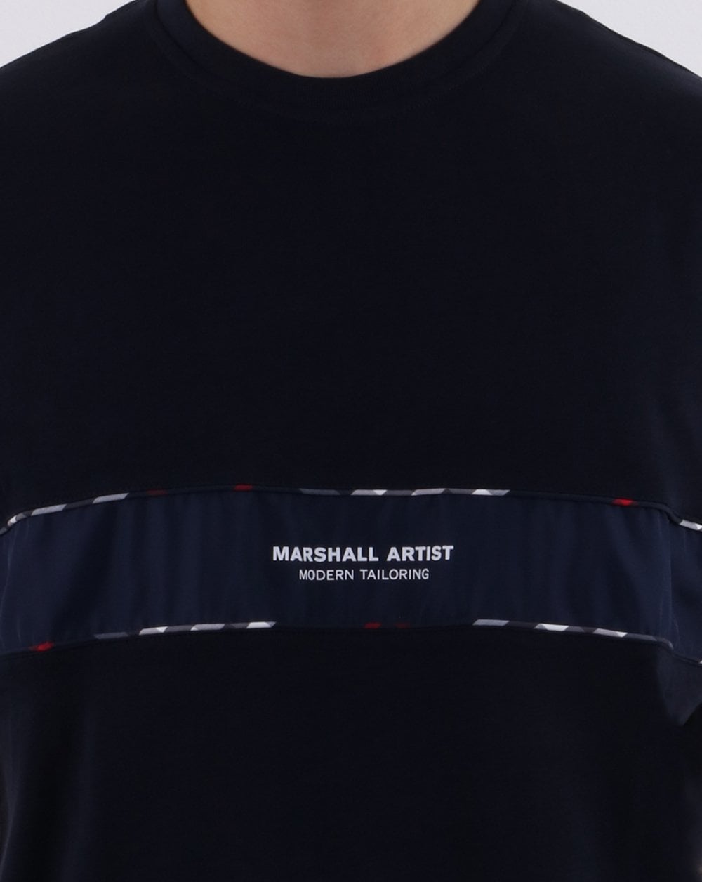 Marshall Artist Casa Check T-shirt Navy