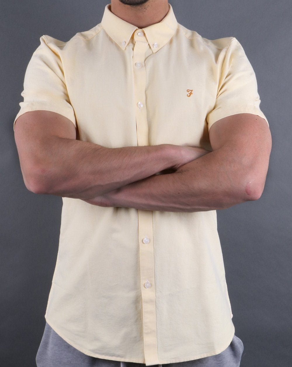 Farah Brewer Short Sleeve Shirt Fresh Yellow