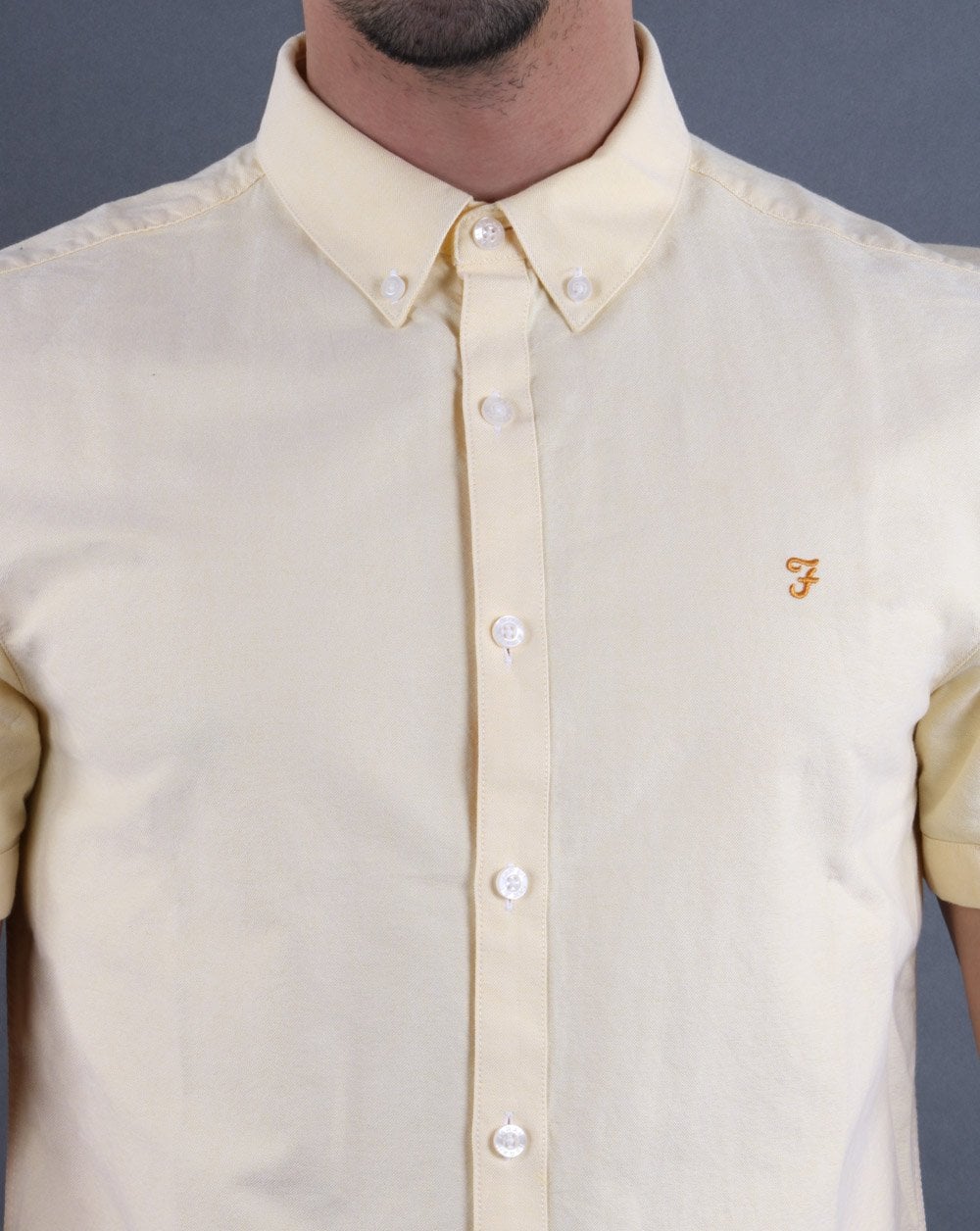 Farah Brewer Short Sleeve Shirt Fresh Yellow