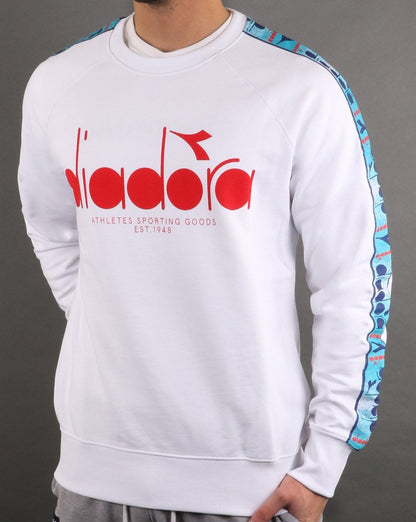 Diadora 5palle Offside Sweatshirt Super White/carmine Red