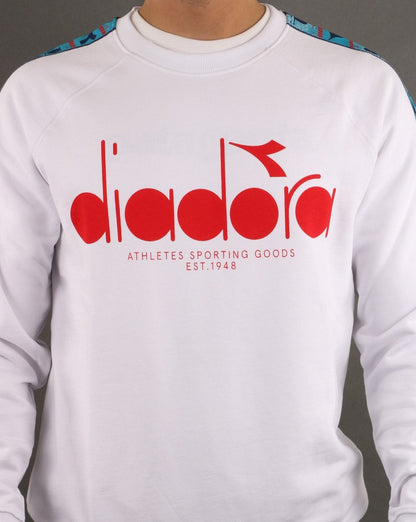 Diadora 5palle Offside Sweatshirt Super White/carmine Red