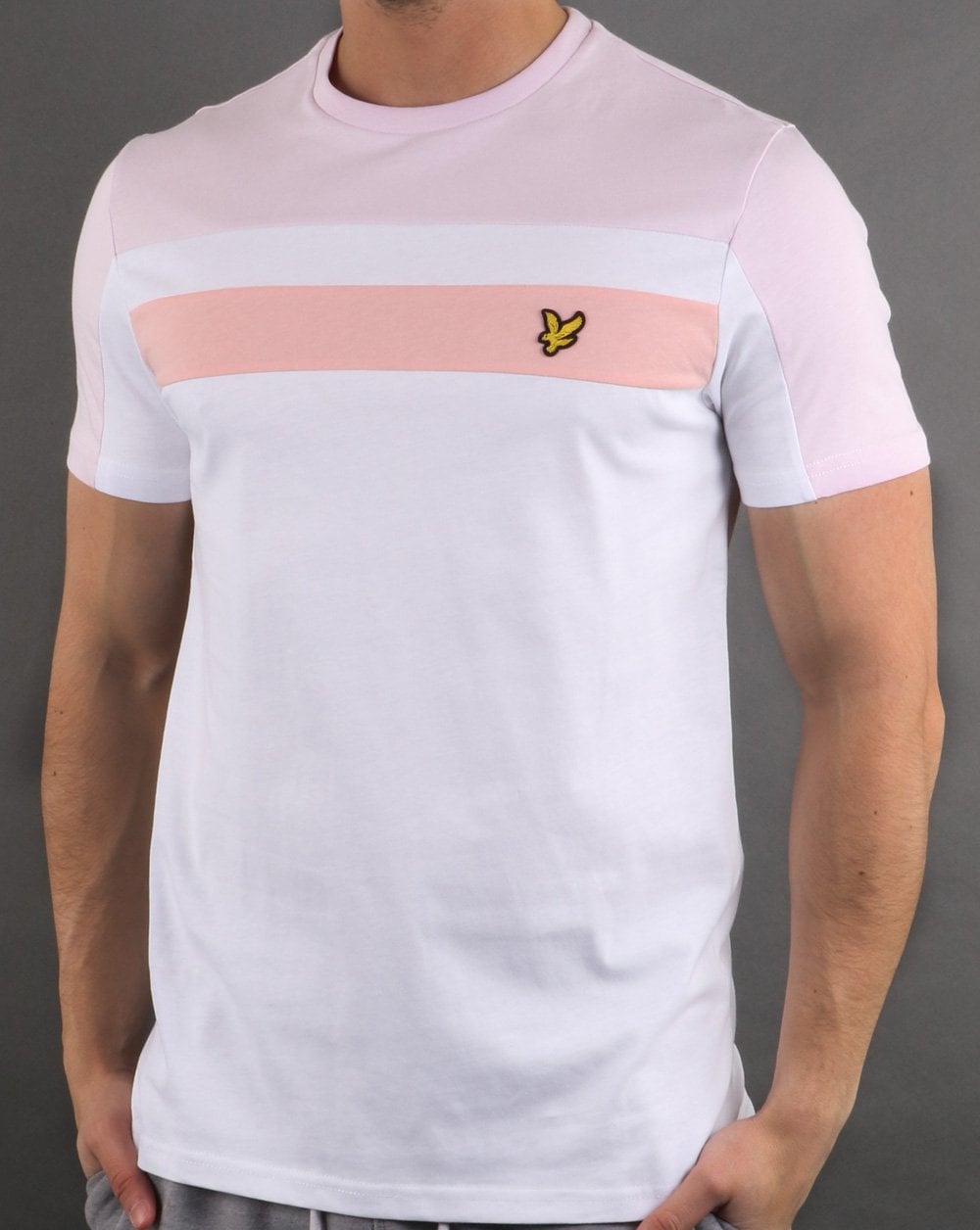 Lyle And Scott Colour Block T-shirt White/Pink