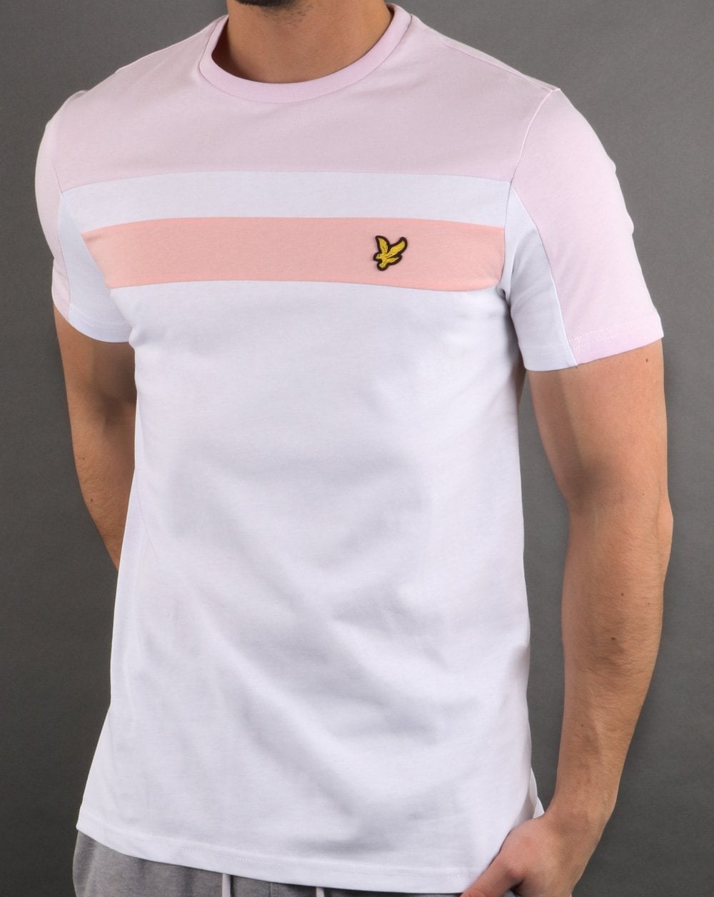 Lyle And Scott Colour Block T-shirt White/Pink
