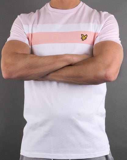 Lyle And Scott Colour Block T-shirt White/Pink