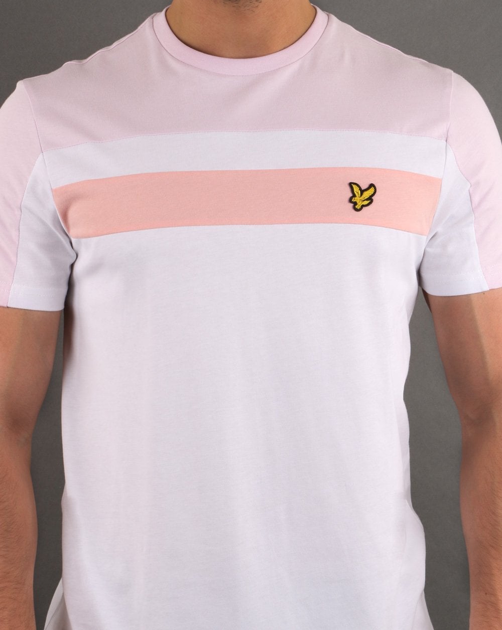 Lyle And Scott Colour Block T-shirt White/Pink
