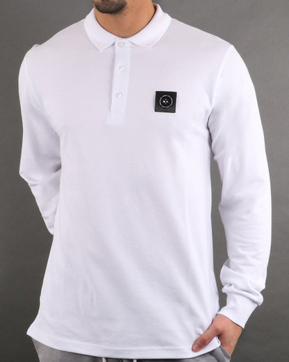 Marshall Artist Long Sleeve Polo Shirt White